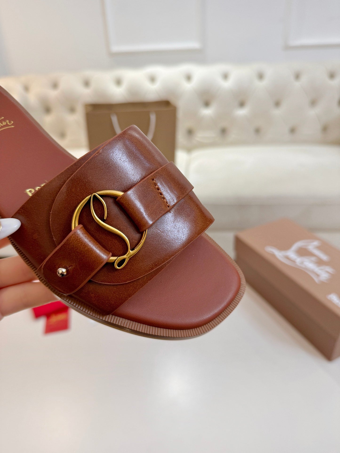 Christian Louboutin 2026 Her In Roma Flat Mules Leather 780374