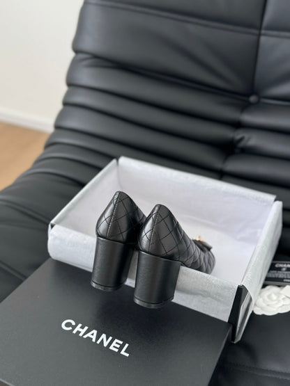 Chanel High Heel Pump 70mm Black Quilted Leather 825283