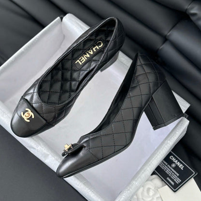 Chanel High Heel Pump 70mm Black Quilted Leather 825283