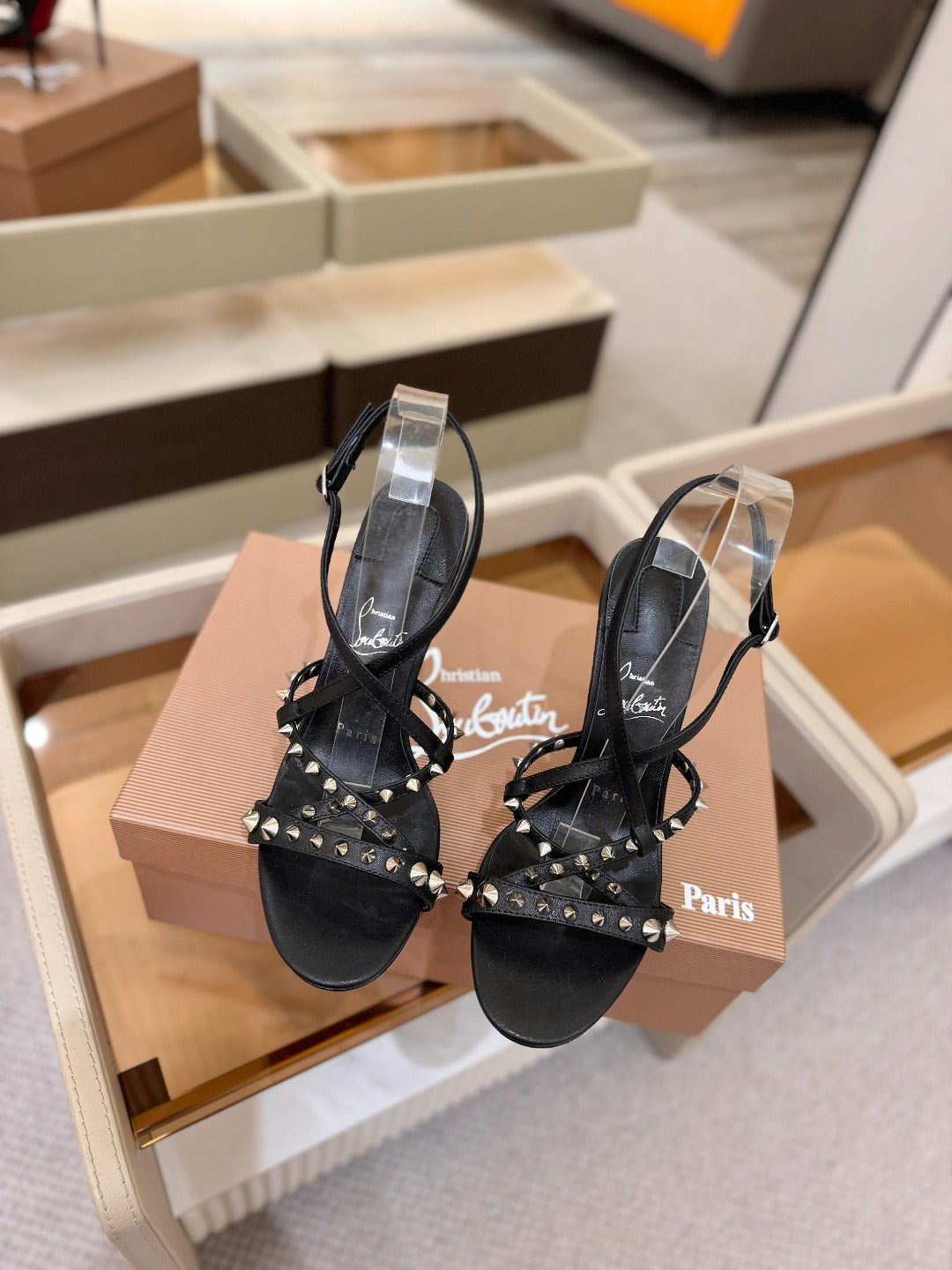 Christian Louboutin Sandal 105mm Spikes Patent Leather 424452