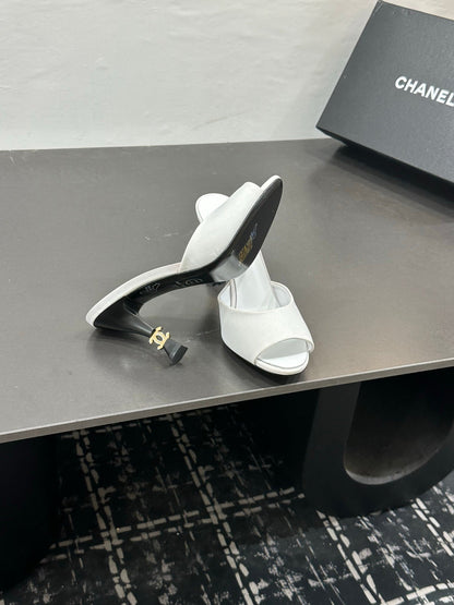Chanel 2026 Peep-Toe Kitten Heels Leather Sheepskin 832569