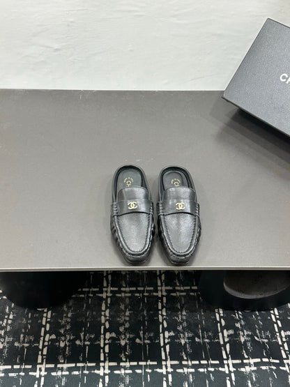 Chanel 2026 Double C Metal Logo Mules Leather Sheepskin 832551
