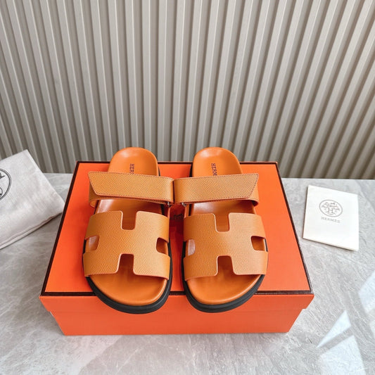 HM 26ss Slippers Orange Genuine Leather 618573
