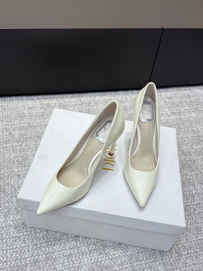 CD 26s High Heels Pump 105 White Patent Leather 661478
