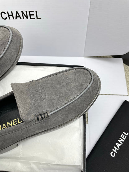 CC 26s Double C Loafers Gray Suede 645305