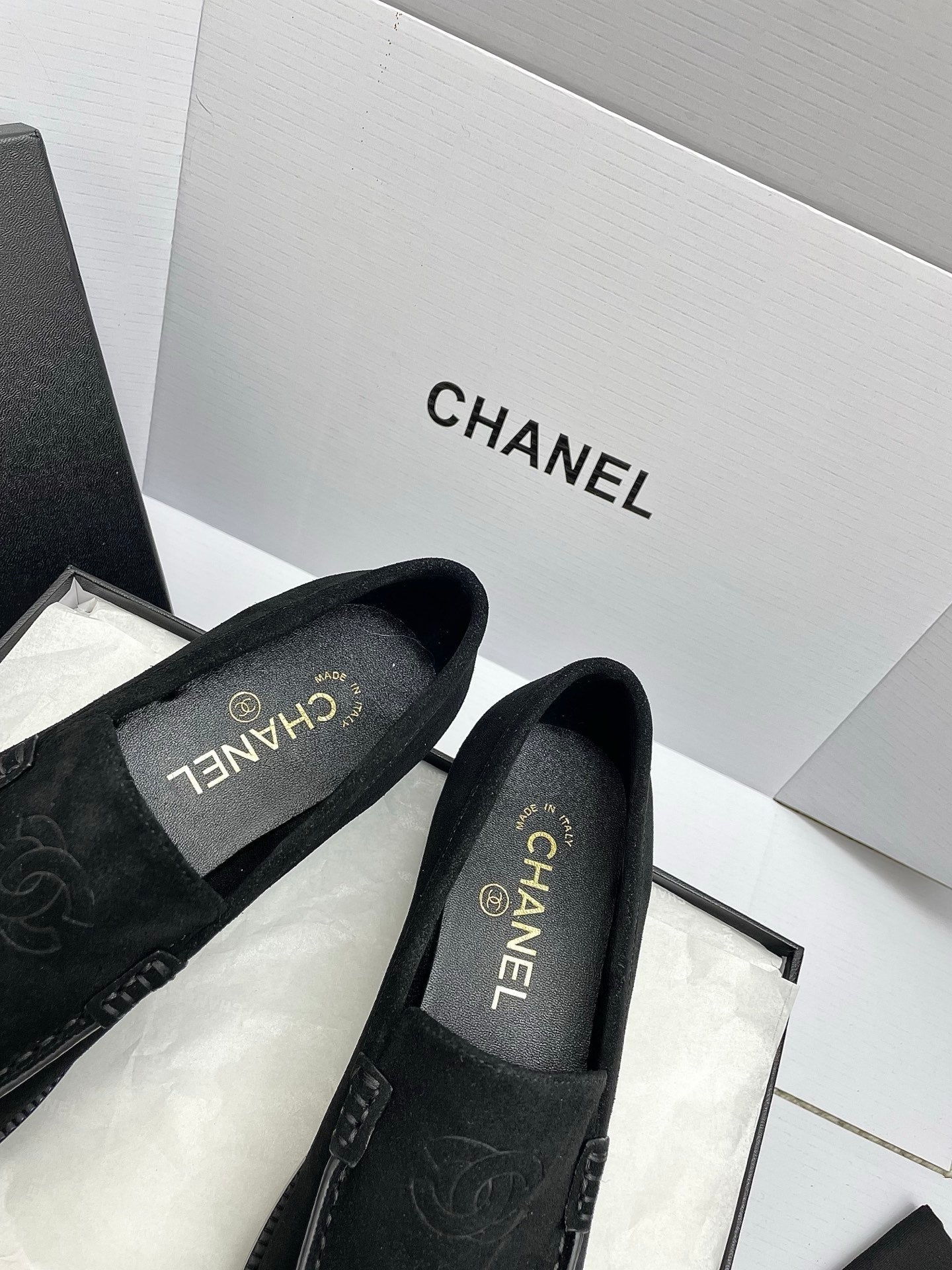 CC 26s Double C Loafers Black Suede 645306