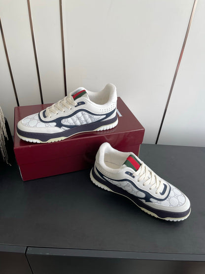 GG 26 Couple Sneakers White Navy  Blue Cowhide 631675