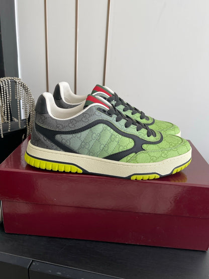 GG 26 Couple Sneakers Green Black Cowhide 631678