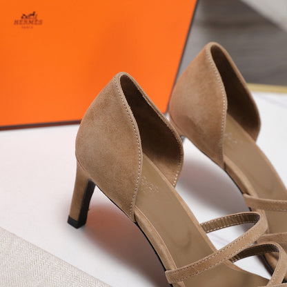 HM 26ss Sandals 65 Light Brown Suede 601228