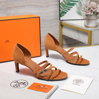 HM 26ss Sandals 65 Camel Brown Suede 601229