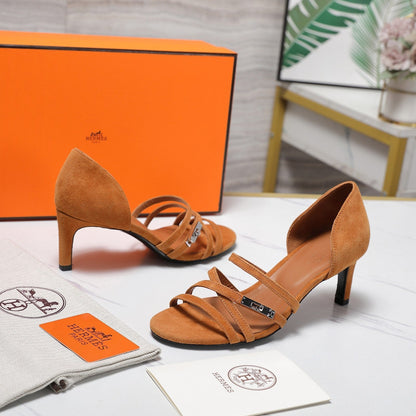 HM 26ss Sandals 65 Camel Brown Suede 601229
