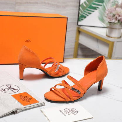 HM 26ss Sandals 65 Orange Suede 601230