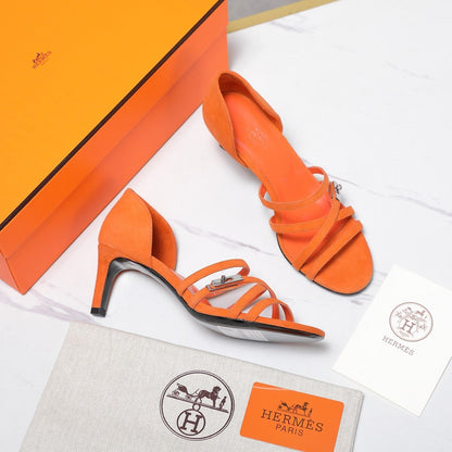 HM 26ss Sandals 65 Orange Suede 601230