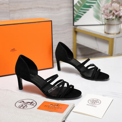HM 26ss Sandals 65 Black Suede 601232