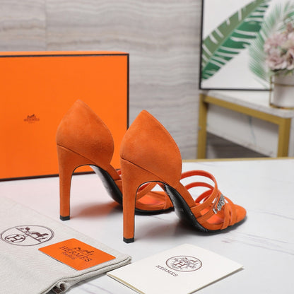 HM 26ss Sandals 85 Orange Suede 601236