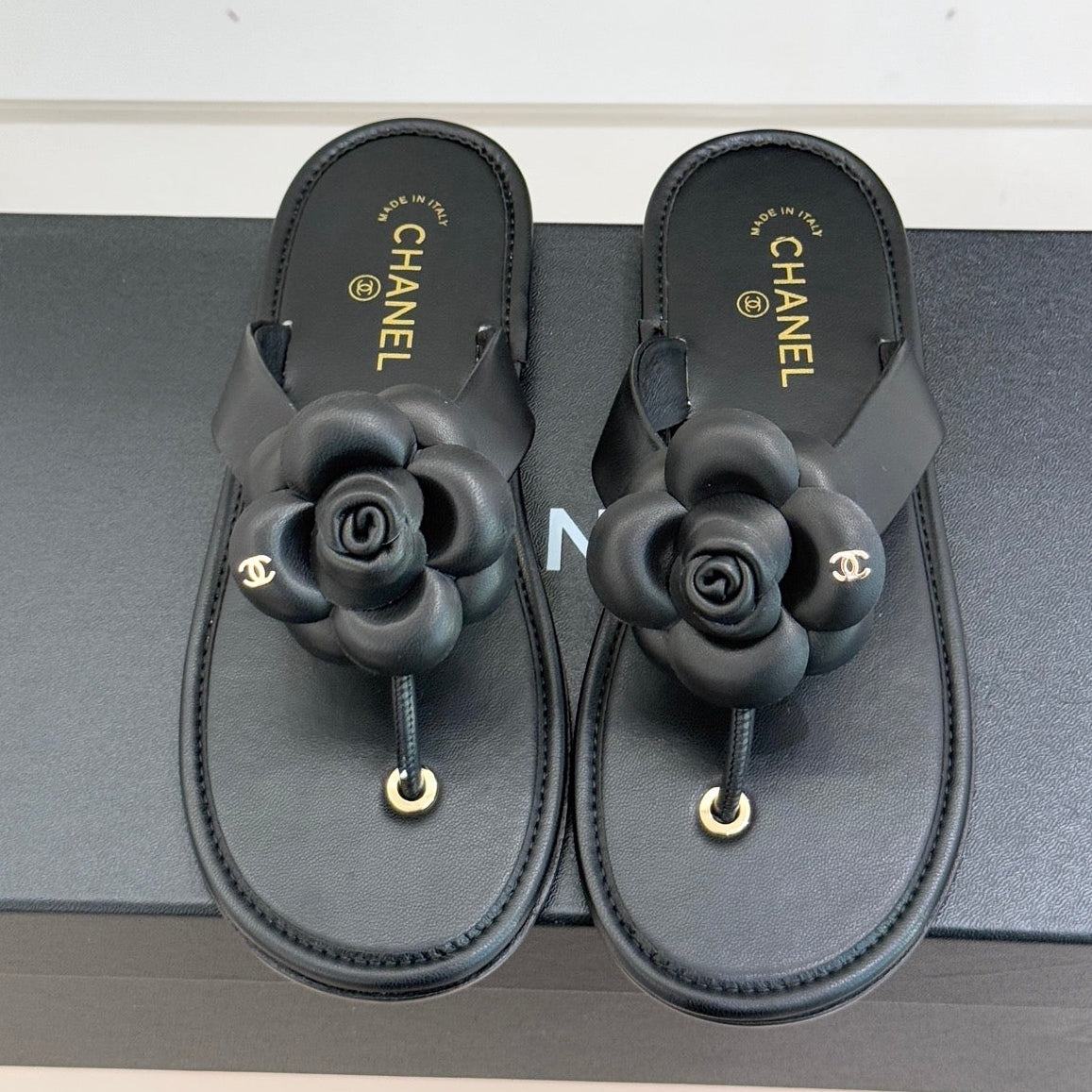 CC 26 Camellia Thong Sandal Sheepskin