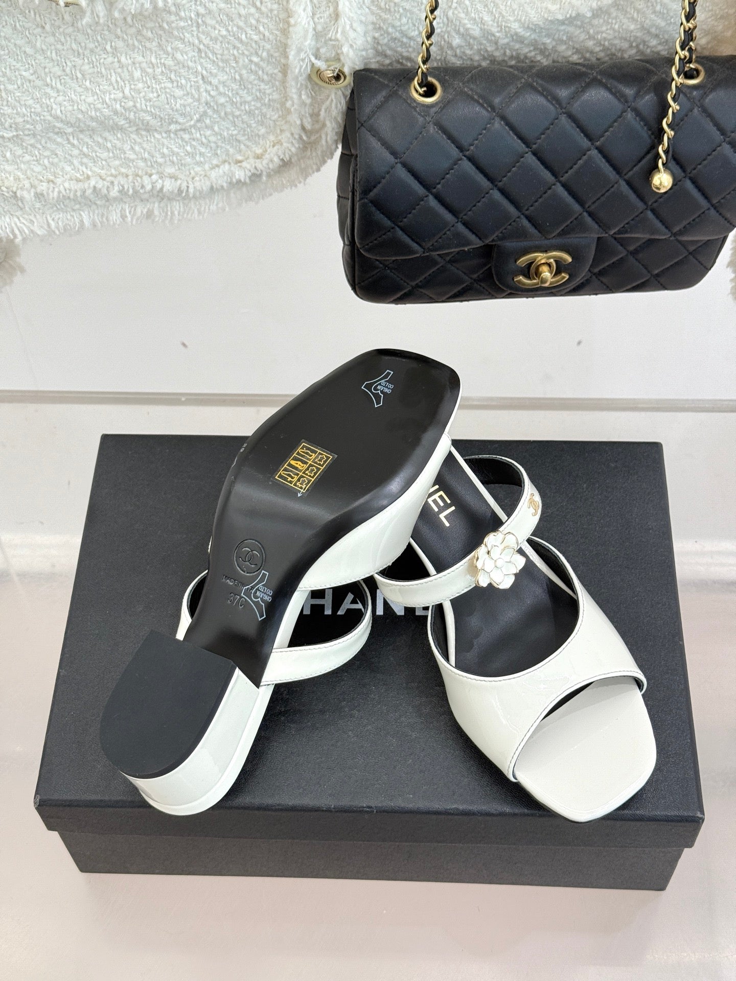 CC 26s High Heeled Sandals 45 White Patent Leather 643029