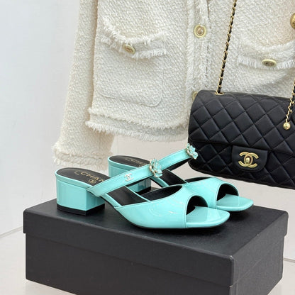 CC 26s High Heeled Sandals 45 Turquoise Patent Leather 643030