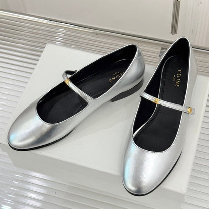 Celine 26 Mary-Jane Ballet Flats Leather 755874