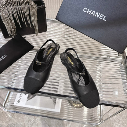 CC 2026 Retro Sandals Black Sheepskin 668076