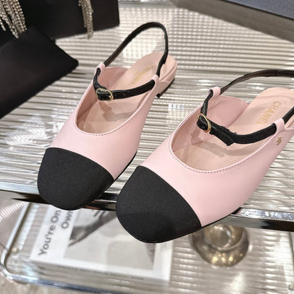 CC 2026 Retro Sandals Light Pink Black Sheepskin 668078