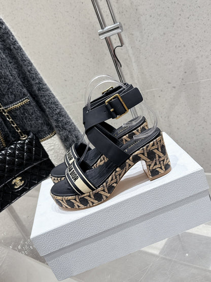 CD 26s Platform Sandal 70 Black Cowhide 636361
