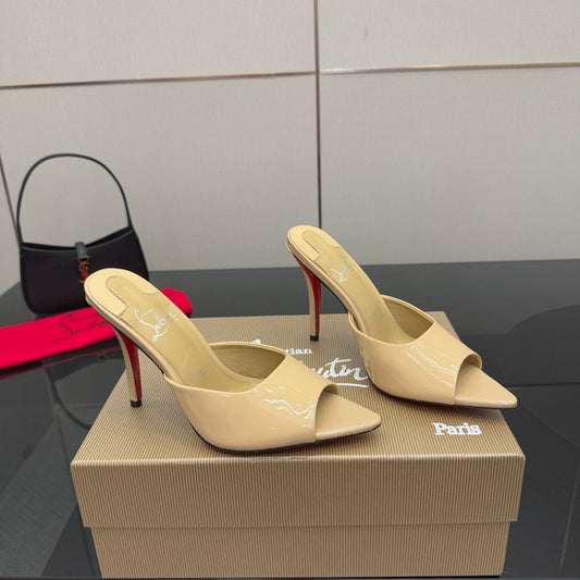 CL 26SS High Heel Sandals 100 Beige Patent Leather 532167
