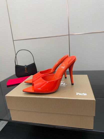 CL 26SS High Heel Sandals 100 Orange Patent Leather 532168