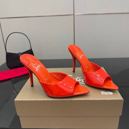 CL 26SS High Heel Sandals 100 Orange Patent Leather 532168