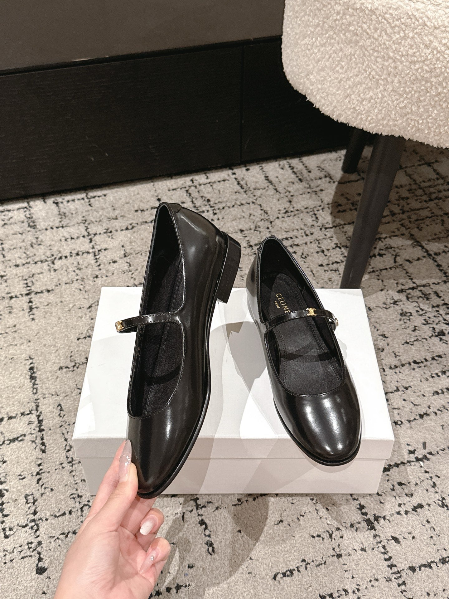 Celine 26 City Mary-Jane Ballet Flats Leather 770900