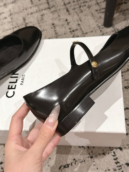 Celine 26 City Mary-Jane Ballet Flats Leather 770900
