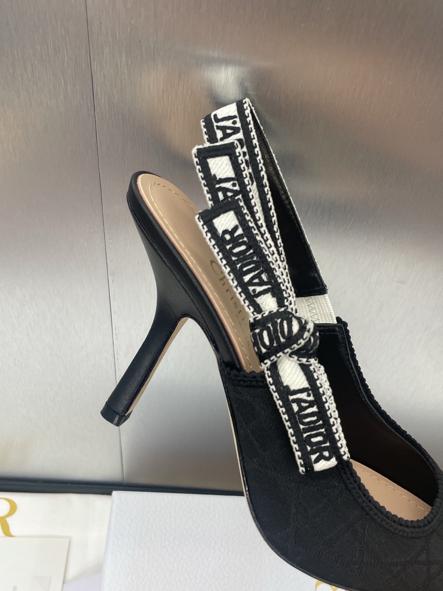 Dior 2026 J'Adior Slingback Pump Black Fabric Sheepskin 330329