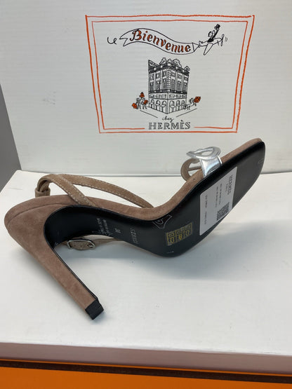 HM 26ss Pig-Nose Sandals  105 Brown Suede Leather 607084