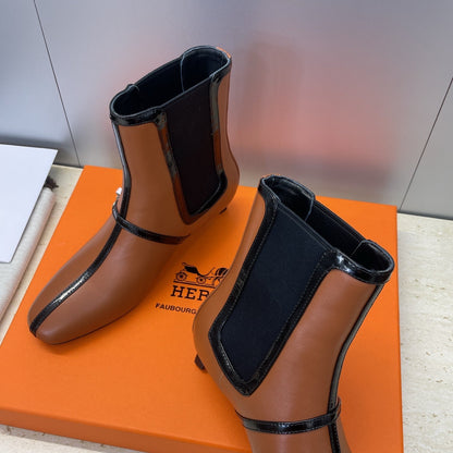 HM 26ss Lolita Chelsea Boots 40 Brown Black Calfskin 607086