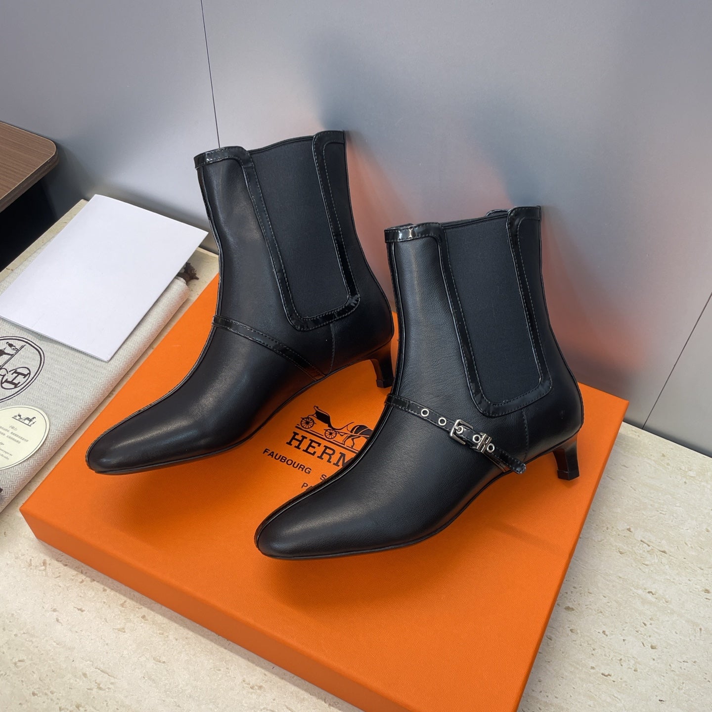 HM 26ss Lolita Chelsea Boots 40 Black Calfskin 607087