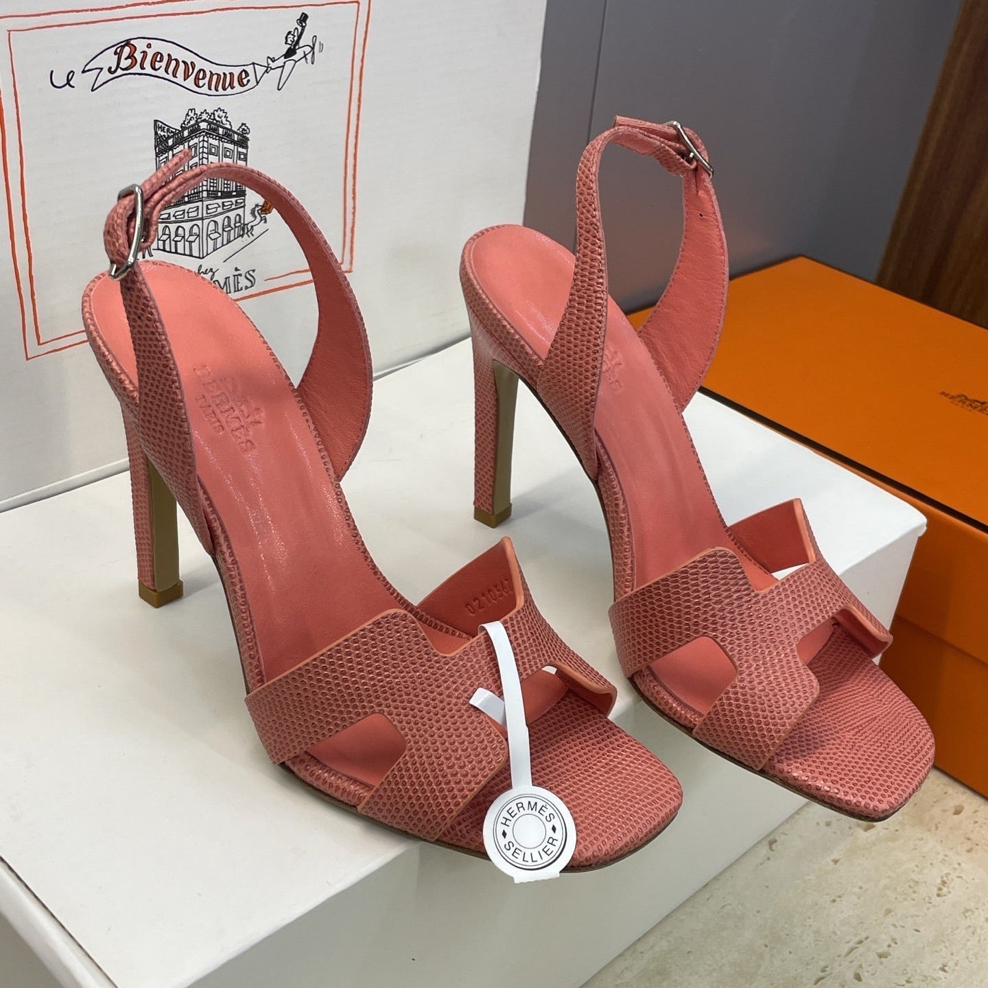 HM 26ss High Heel Sandals 105 Soft Pink Cowhide 607110