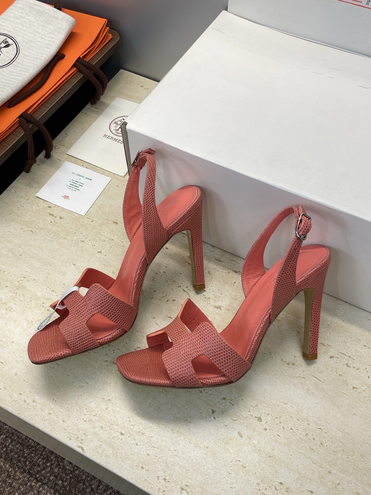 HM 26ss High Heel Sandals 105 Soft Pink Cowhide 607110