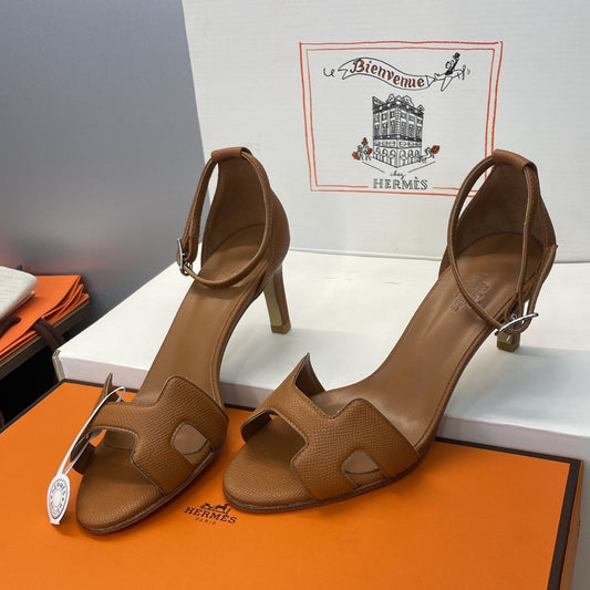 HM 26ss High Heel Sandals 70 Brown Cowhide 607117