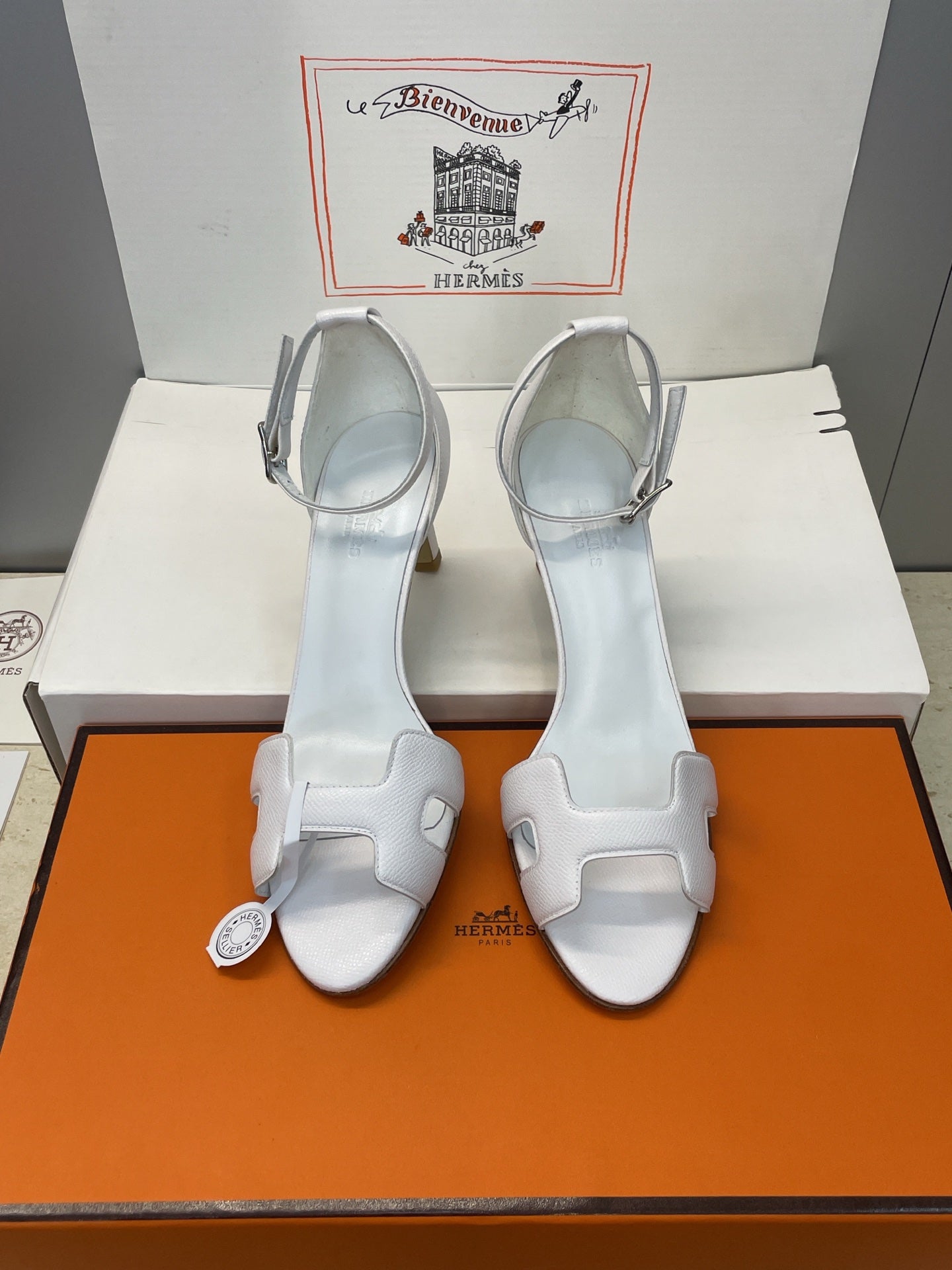 HM 26ss High Heel Sandals 70 White Cowhide 607121