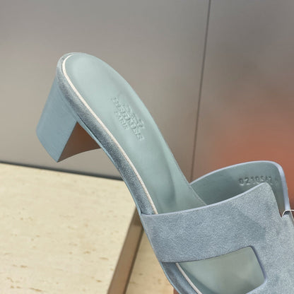 HM 26ss  Oran Sandals 45 Muted Teal Suede Cowhide 607219