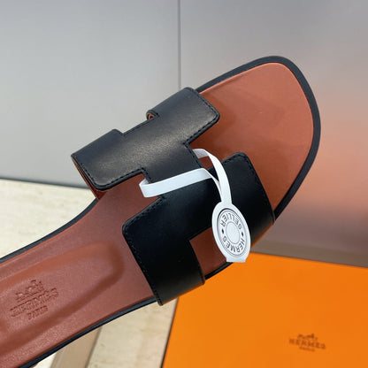 HM 26ss  Oran Sandals Brown Black Calfskin 607221