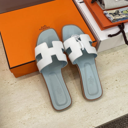 HM 26ss Oran Sandals Baby Blue White Calfskin 607224