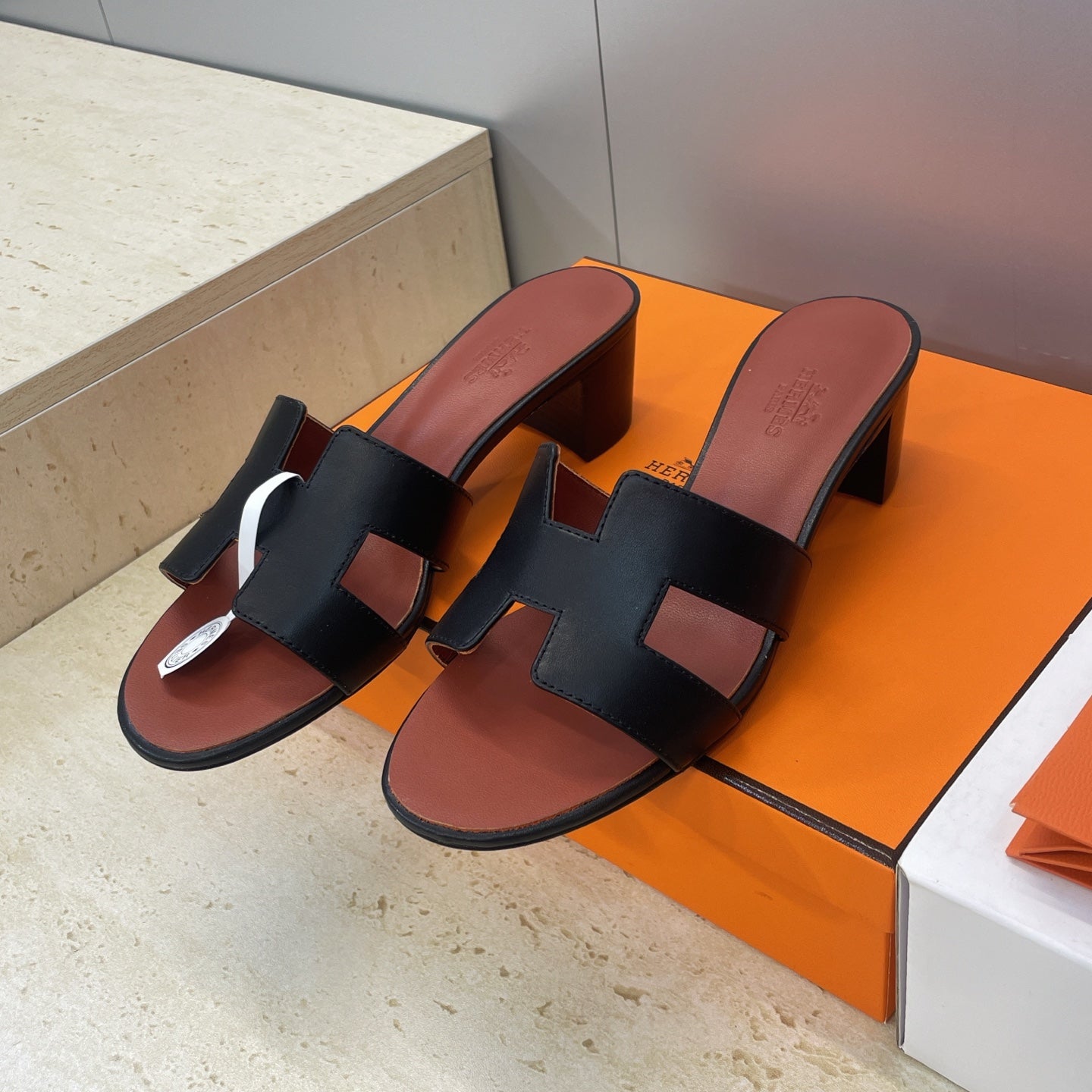 HM 26ss Oran Sandals 45 Brown Black Calfskin 607228