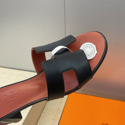 HM 26ss Oran Sandals 45 Brown Black Calfskin 607228