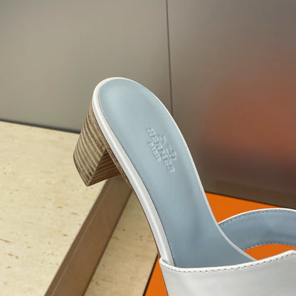 HM 26ss Oran Sandals 45 Baby Blue White Calfskin 607230