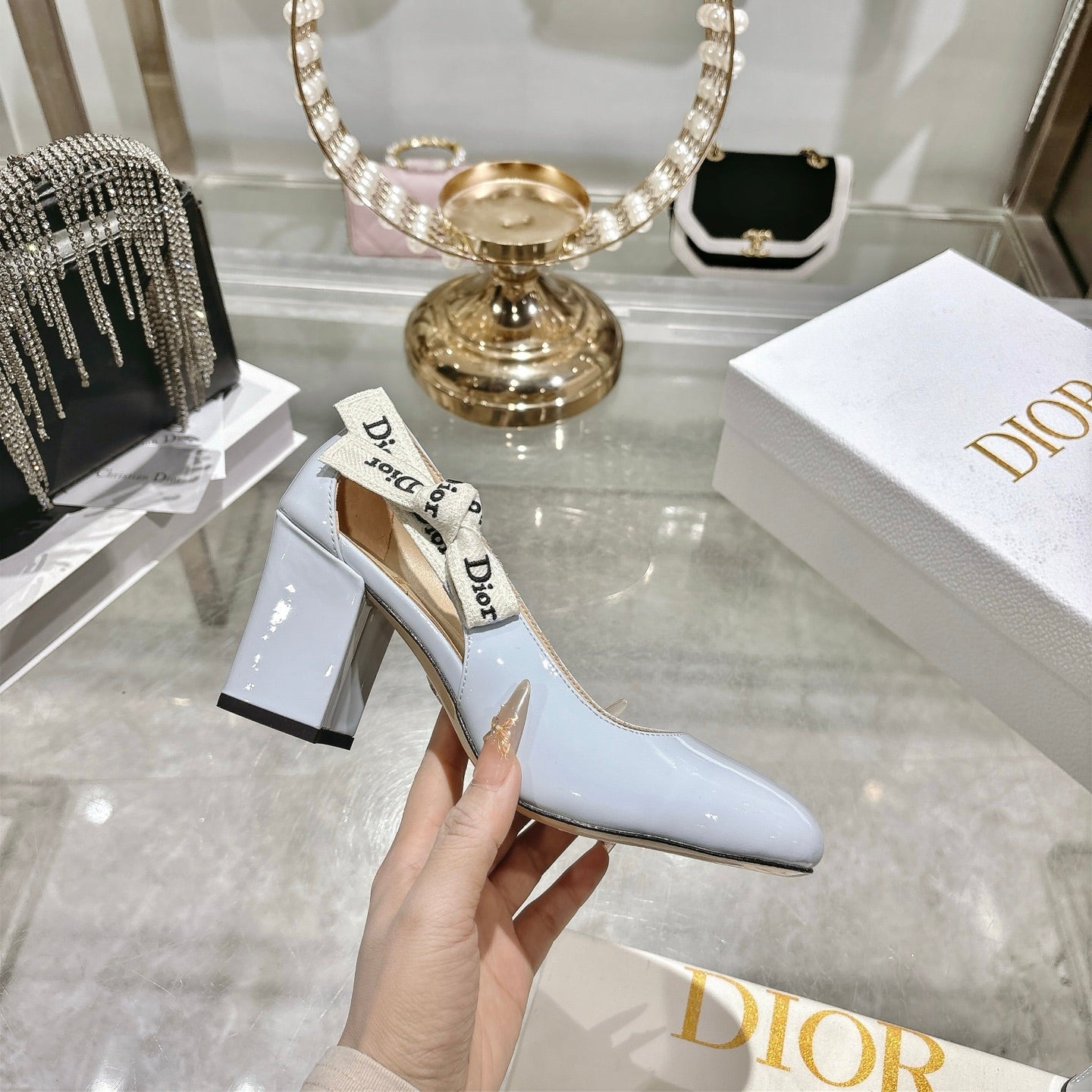 CD 26 Lolita High-Heeled 85 Baby Blue  Patent Leather 679732
