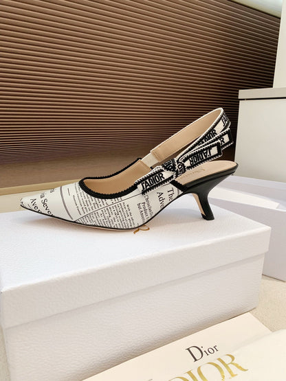 CD 26 Slingback 65 White Black Technology Fabric 614905