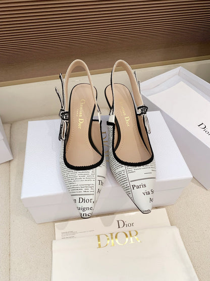 CD 26 Slingback 65 White Black Technology Fabric 614905