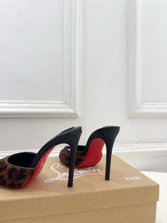 CL 26SS Slingback 100 Dark Brown Black Leopard Leather 586570