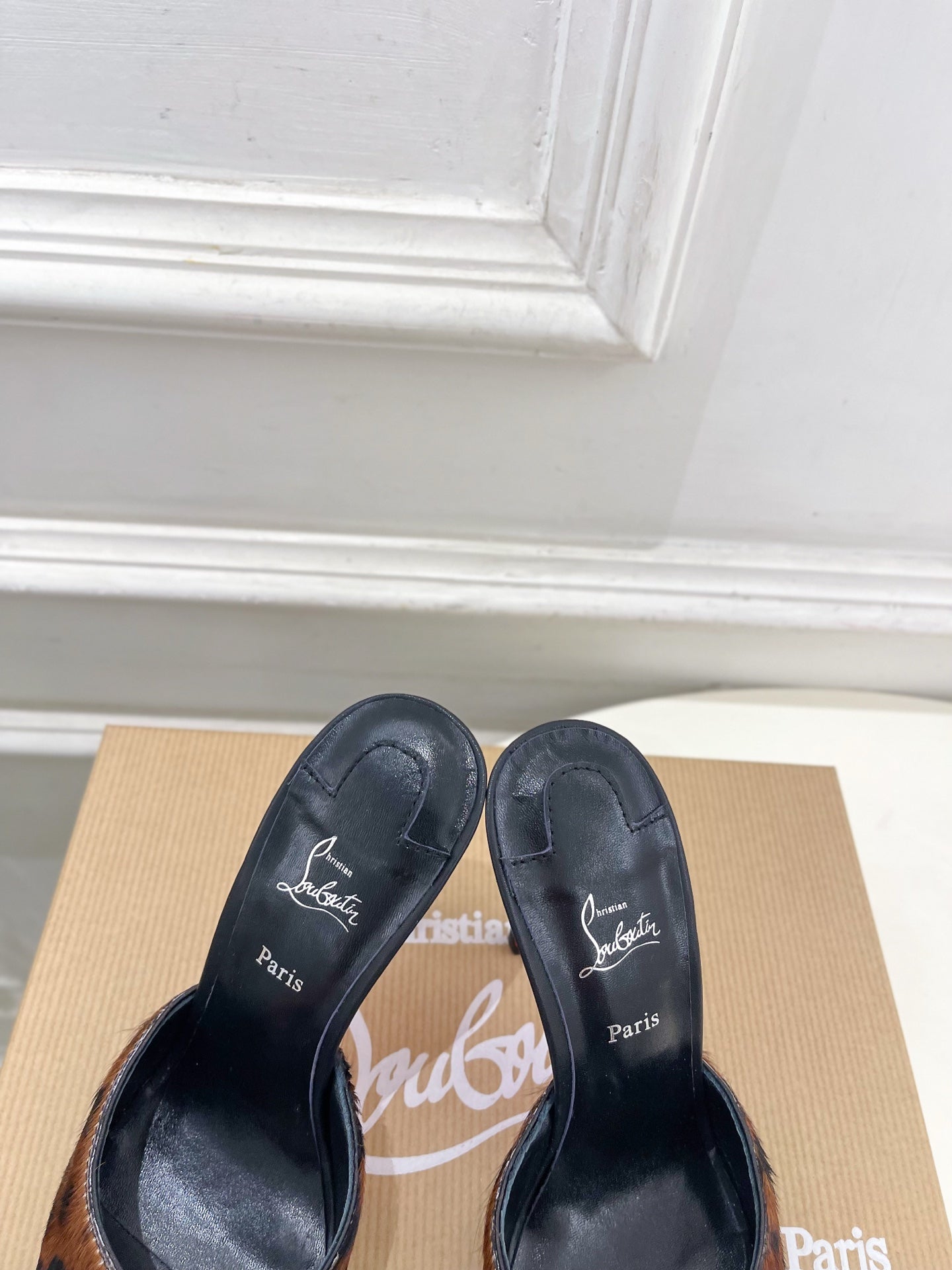 CL 26SS Slingback 100 Dark Brown Black Leopard Leather 586570